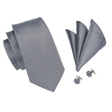 Men's 3 Pcs Slate Gray Formal Tie Set - Gray - 3 Pcs Necktie Set / 1536 - One Size - Polyester/Silk - image 8