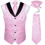 Men's 5 Pcs Formal Silk Waistcoat Tie Sets - Gold - 7023 - 5 PCS - Vest Set - XXXL - Silk - image 33