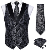 Men's 5 Pcs Formal Silk Waistcoat Tie Sets - Gold - 7023 - 5 PCS - Vest Set - XXXL - Silk - image 12
