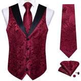 Men's 5 Pcs Formal Silk Waistcoat Tie Sets - Gold - 7023 - 5 PCS - Vest Set - XXXL - Silk - image 14