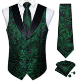 Men's 5 Pcs Formal Silk Waistcoat Tie Sets - Gold - 7023 - 5 PCS - Vest Set - XXXL - Silk - image 2