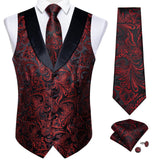 Men's 5 Pcs Formal Silk Waistcoat Tie Sets - Gold - 7023 - 5 PCS - Vest Set - XXXL - Silk - image 10