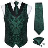 Men's 5 Pcs Formal Silk Waistcoat Tie Sets - Gold - 7023 - 5 PCS - Vest Set - XXXL - Silk - image 15