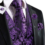 Men's 5 Pcs Fashion Silk Waistcoat Tie Sets - Burgundy - MJ-0024-0056 - 3XL - Silk/Rayon/Polyester - image 28