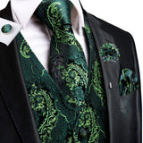 Men's 5 Pcs Fashion Silk Waistcoat Tie Sets - Dark Green - MJ-0025-0057 - O - 3XL - Silk/Rayon/Polyester - image 22