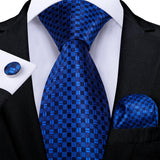 Men's 3 Pcs Formal Silk Teal Tie Sets - Blue - MJ-0561 - One Size - Silk - image 11