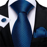 Men's 3 Pcs Formal Silk Teal Tie Sets - Blue - MJ-1537 - One Size - Silk - image 13