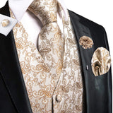 Men's 5 Pcs Fashion Silk Waistcoat Tie Sets - Beige - MJ-3004-0053 - O - 3XL - Silk/Rayon/Polyester - image 17
