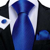 Men's 3 Pcs Formal Silk Teal Tie Sets - Blue - MJ-7025 - One Size - Silk - image 12