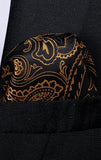 Funki Buys | Neckties | Men's 3 Pcs Gold Paisley Silk Tie Set