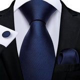Men's 3 Pcs Formal Silk Teal Tie Sets - Blue - MJ-7140 - O - One Size - Silk - image 8