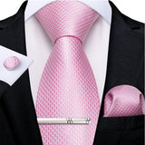 Men's 4 Pcs Formal Pink Silk Tie Sets - Pink - 1452 - One Size - Silk - image 6