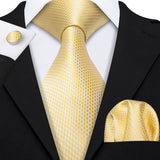 Men's 3 Pcs Classic Gold Tie Set - Gold  - N-1540 - One Size - Silk - image 2