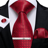 Men's 4 Pcs Formal Silk Red Tie Sets - Red - 1573 - One Size - Silk - image 29
