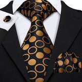 Men's 3 Pcs Classic Gold Tie Set - Gold - N-5137 - One Size - Silk - image 16