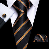 Men's 3 Pcs Classic Gold Tie Set - Gold -N-5293 - One Size - Silk - image 28