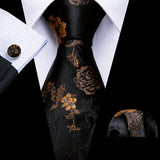 Men's 3 Pcs Classic Gold Tie Set - Gold - N-5345 - One Size - Silk - image 19