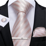 Men's 4 Pcs Formal Pink Silk Tie Sets - Pink - 7004 - One Size - Silk - image 29