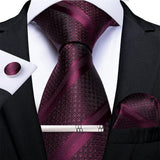 Men's 4 Pcs Formal Silk Red Tie Sets - Red - 7168 - One Size - Silk - image 8