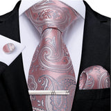 Men's 4 Pcs Formal Pink Silk Tie Sets - Pink - 7187 - One Size - Silk - image 18