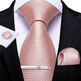 Men's 4 Pcs Formal Pink Silk Tie Sets - Pink - 7195 - One Size - Silk - image 23