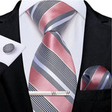 Men's 4 Pcs Formal Pink Silk Tie Sets - Pink - 7408 - One Size - Silk - image 15
