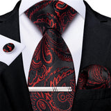 Men's 4 Pcs Formal Silk Red Tie Sets - Red - 7451 - One Size - Silk - image 27
