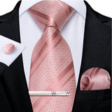 Men's 4 Pcs Formal Pink Silk Tie Sets - Pink - 7602 - One Size - Silk - image 26