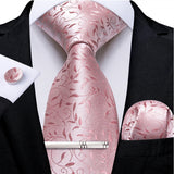 Men's 4 Pcs Formal Pink Silk Tie Sets - Pink - 7681 - One Size - Silk - image 2