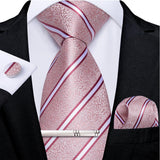 Men's 4 Pcs Formal Pink Silk Tie Sets - Pink - 7896 - One Size - Silk - image 16
