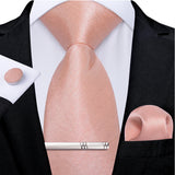 Men's 4 Pcs Formal Pink Silk Tie Sets - Pink - 7934 - One Size - Silk - image 24