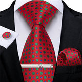 Men's 4 Pcs Formal Silk Red Tie Sets - Red - 7988 - O - One Size - Silk - image 36