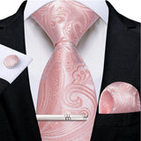 Men's 4 Pcs Formal Pink Silk Tie Sets - Pink - 7998 - One Size - Silk - image 21
