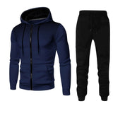 Men's Sporty Track Suit Sets 2Pcs - Navy Blue - Activewear Set - 3XL - Polyester - image 25