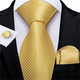 Men's 3 Pcs Classic Gold Floral Tie Sets - Gold - NJ-1540 - One Size - Silk - image 3