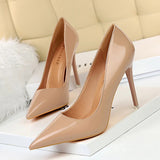 Women's Formal Mid-Heel Nude Scarpins - Nude - 10.5cm - Formal Stilettos - 43 B - PU Patent Leather - image 2