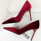Women's Suede Fashion High Heel Stiletto - Royal Blue - Pointy Heels - 40 B - PU Suede - image 8