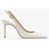 Women's Elegant Luxury Slingback Pumps - White - 1 / 10cm Stiletto - 43 B - PU Leather - image 25