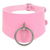 Women's Cosplay Wide Collar Choker - Black - Circle Choker - Medium - PU Leather - image 5