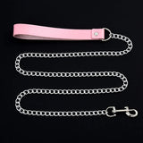 Women's Cosplay Punk Goth Collars - Pink 4 - Lead / Punk Gothic Choker - Medium - PU Leather - image 9
