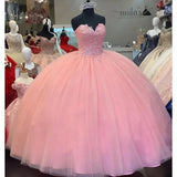 Women's Quinceañera Princess Dress - Pink - Ball Gown - 26W - Polyester Tulle - image 1