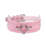 Women's Cosplay Punk Goth Collars - Pink 3 - Heart / Punk Gothic Choker - Medium - PU Leather - image 10