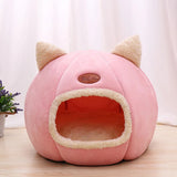 Cat Beds Cozy Sweet Pink Cave House - Pink - XL 40x40x40cm - Plush - image 9