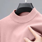 Men's Aesthetic Mock Neck Sweaters - Pink - Mock Neck Sweater - 4XL - Cashmere/Polyester - image 20