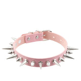Women's Spike Collar Gothic Necklace - Pink - Spike Collar Necklace - PU Leather - image 15