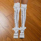 Women's Butterfly Bow Over the Knee Boots - Black - Boots - 46 B - PU Patent Leather - image 5