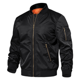 Men's Military Aviator Bomber Jacket - Black - Bomber Jacket - CN 4XL(US 2XL) - Polyester - image 3