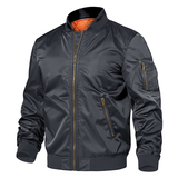 Men's Military Aviator Bomber Jacket - Gray - Bomber Jacket - CN 4XL(US 2XL) - Polyester - image 4
