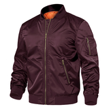 Men's Military Aviator Bomber Jacket - Red  - Wine Red / Bomber Jacket - CN 4XL(US 2XL) - Polyester - image 2