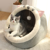 Funki Buys | Pet Beds | Cat Bed Warm Cozy Kitten Cat Cave - Pink - Rabbit / Cat Cave Bed / L / Plush - image 3